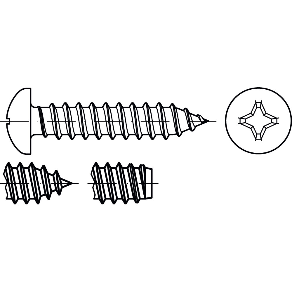 Blechschrauben DIN 7981 A2 4,2 x 16 ROSTFREI MIT SPITZE PHILLIPS VE=1000