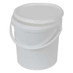 Haushalts-Eimer 10 Liter weiß mit Deckel und Tragegriff,aus Kunststoff