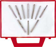 Kleinform-Fräsbox 10-tlg. VHM-Kleinform- Fräser,3mm Schaftdurchmesser