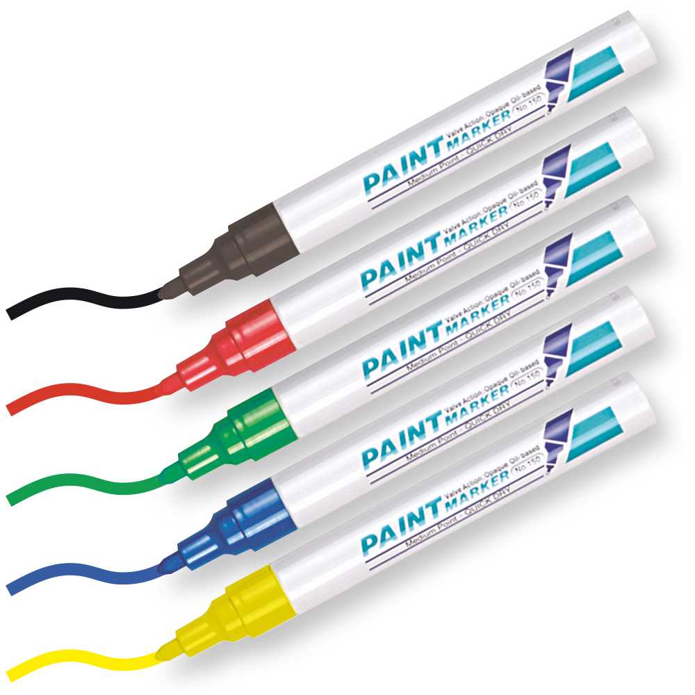 Lack-Marker Start-Set 5-tlg. Lackmarker sortiert schwarz,rot,gelb,grün,blau