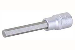 6-kantnuss 1/2" 8mm 100mm lang CV-Stahl verchromt,Einsatz brüniert