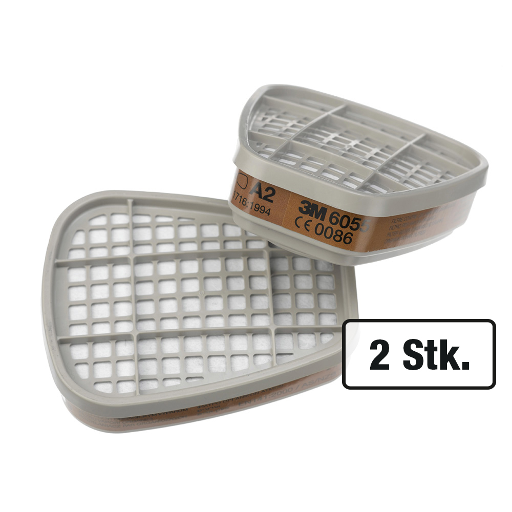 1 Paar Gasfilter A2/EN141 gegen organische Gase und Dämpfe