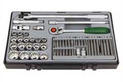 Nusskassette 1/2" 10-32mm 52-teilig 6-kant-,Kreuz-,Pozidrive-Torx-Nüsse