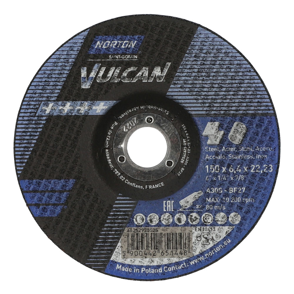 Schruppscheibe A30S 150 x6,4x22,2 mm T27 NOR-VULCAN