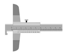 Tiefenmaß 200x100mm Nonius 1/20mm mit Hakenmessstange