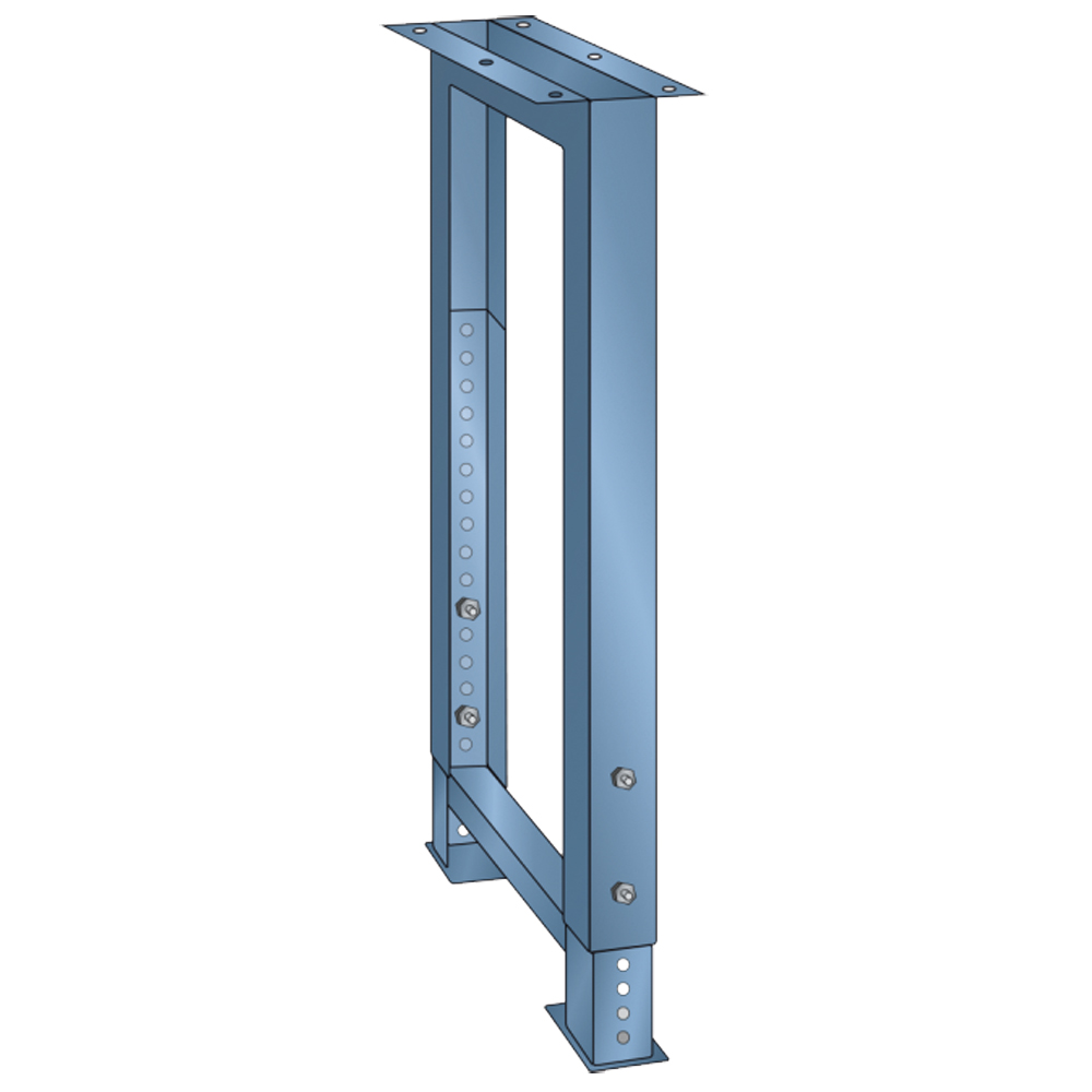 Werkbankfuss 700-1050mm,verstellbar 725mm tief,80mm breit,RAL 5012
