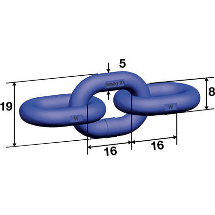 1m Kette Nicralloy G10/5mm - 1,0t GKL10 hochfest,nach EN 818-2